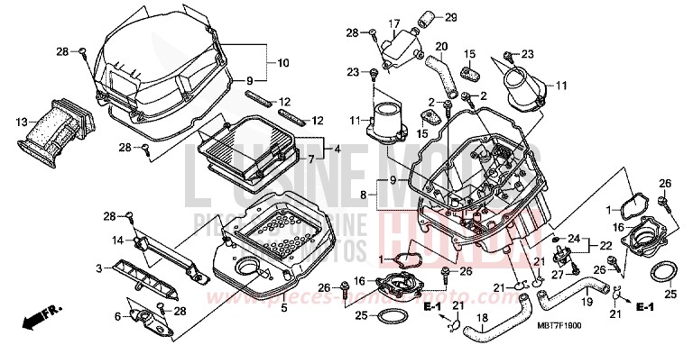AIR CLEANER for Varadero ABS ECLIPSE ORANGE METALLIC (YR290) from 2008